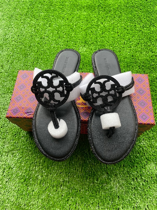Tory Burch Shoes - Tory Burch Sandals Women's 8 Miller Black Patent Thong
